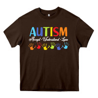 Chocolate Brown autism t  shirt accept understand love autism awareness t  shirt Heavy Core Tee - linhVisuals
