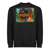 Black thanksgiving turkey gobble with background Heavyweight Sweatshirt - RanaPortraitStore