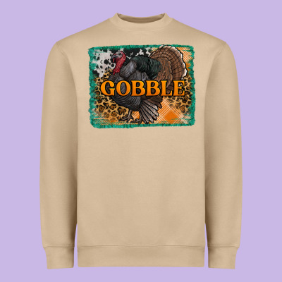 Thanksgiving Turkey Gobble With Background Heavyweight Sweatshirt Designed By Ranaportraitstore