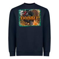 Navy thanksgiving turkey gobble with background Heavyweight Sweatshirt - RanaPortraitStore