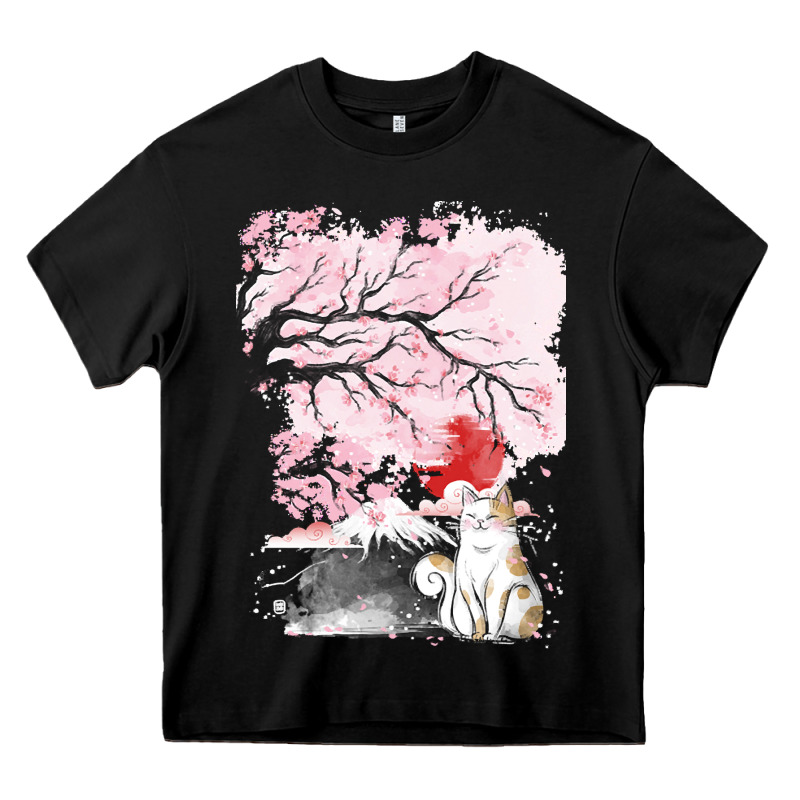 Japan T  Shirt Sakura Cat T  Shirt Heavy Core Tee by linhVisuals | Teevron