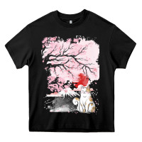 Black japan t  shirt sakura cat t  shirt Heavy Core Tee - linhVisuals