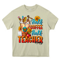 Mossy Half Coffee Half Teacher Heavy Core Tee - FaDigitalArtStudio