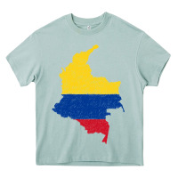 Arona colombia Flag Map Drawing Line Art Heavy Core Tee - linhVisuals