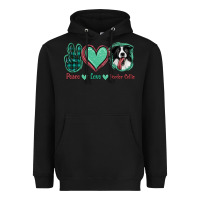 Black Peace Love Border Collie Heavyweight Hoodie - Jasminsmagicworld