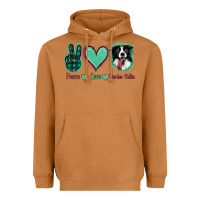 Meerkat Peace Love Border Collie Heavyweight Hoodie - Jasminsmagicworld