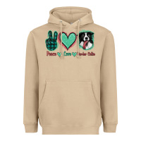 Mushroom Peace Love Border Collie Heavyweight Hoodie - Jasminsmagicworld