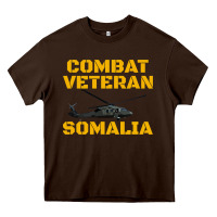 Chocolate Brown combat veteran mogadishu somalia Heavy Core Tee - linhVisuals