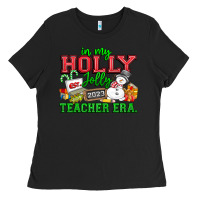 Black In My Holly Jolly Teacher Era Ladies Tee - CowhideDigitalArt