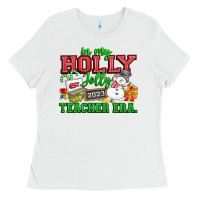 White In My Holly Jolly Teacher Era Ladies Tee - CowhideDigitalArt