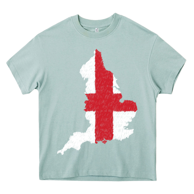 England Flag Map Drawing Line Art Heavy Core Tee by linhVisuals | Teevron