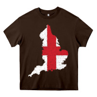 Chocolate Brown england Flag Map Drawing Line Art Heavy Core Tee - linhVisuals
