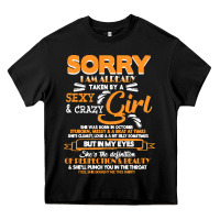 Black birthday t  shirt sorry i'm already taken by sexy crazy girl october b Heavy Core Tee - linhVisuals