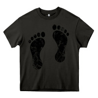 Asphalt 70's footprints   footprint Heavy Core Tee - linhVisuals