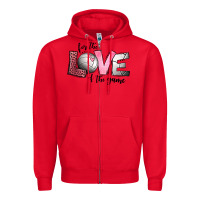 Red for the love of the game volleyball Zipper Hoodie - Jasminsmagicworld
