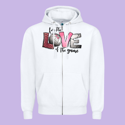 For The Love Of The Game Volleyball Zipper Hoodie Designed By Jasminsmagicworld