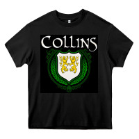 Black collins family irish coat of arms Heavy Core Tee - linhVisuals