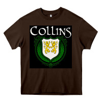 Chocolate Brown collins family irish coat of arms Heavy Core Tee - linhVisuals