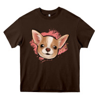 Chocolate Brown chihuahua pink glitter Heavy Core Tee - Jasminsmagicworld