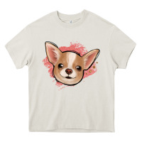 Cream chihuahua pink glitter Heavy Core Tee - Jasminsmagicworld