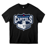 Black madison capitols Heavy Core Tee - linhVisuals