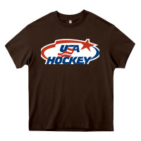 Chocolate Brown usa hockey Heavy Core Tee - linhVisuals