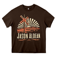 Chocolate Brown Jason Aldean Heavy Core Tee - linhVisuals