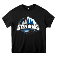 Black idaho steelheads mountain Heavy Core Tee - linhVisuals