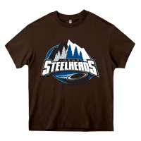 Chocolate Brown idaho steelheads mountain Heavy Core Tee - linhVisuals