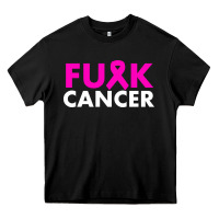 Black fck cancer Heavy Core Tee - linhVisuals