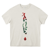 Cream Maldives Map Flag Drawing Line Art Heavy Core Tee - linhVisuals