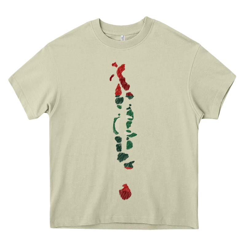 Maldives Map Flag Drawing Line Art Heavy Core Tee by linhVisuals | Teevron