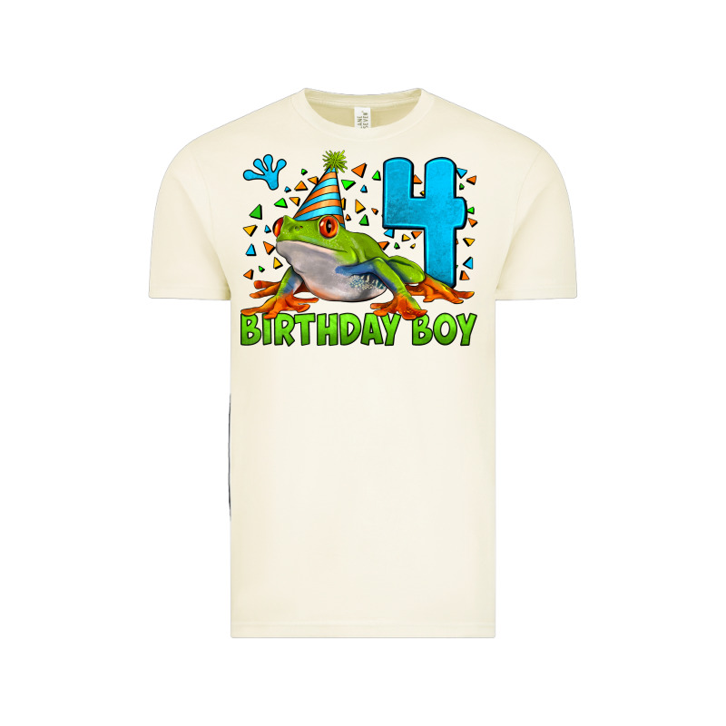 Birthday Boy Frog Age 4 Vintage Tee by LillyAllenDesigns | Teevron