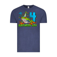 Vintage Denim birthday boy frog age 4 Vintage Tee - LillyAllenDesigns
