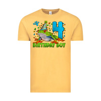 Vintage Mustard birthday boy frog age 4 Vintage Tee - LillyAllenDesigns