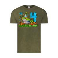 Vintage Olive birthday boy frog age 4 Vintage Tee - LillyAllenDesigns