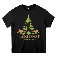 Black bigfoot t  shirt bigfoot take me away t  shirt Heavy Core Tee - linhVisuals