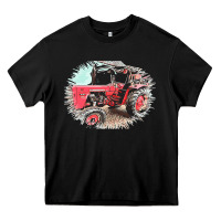 Black tractor t  shirt tractor t  shirt Heavy Core Tee - linhVisuals
