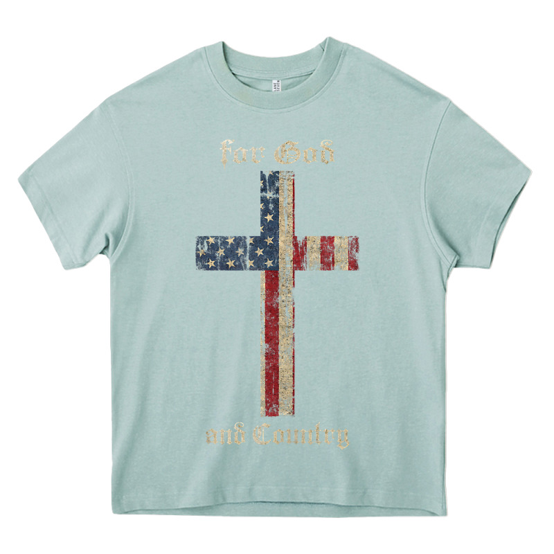 For God And Country Cross American Flag Faith Us Patriotic Tank Top Heavy Core Tee by linhVisuals | Teevron