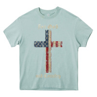 For God And Country Cross American Flag Faith Us Patriotic Tank Top Heavy Core Tee | Teevron