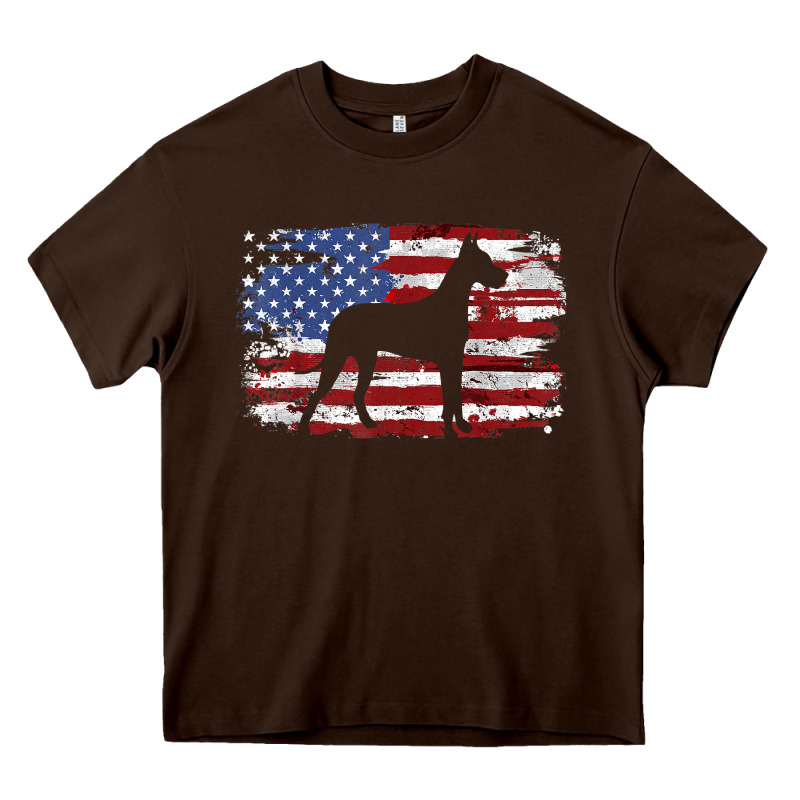 Great Dane Vintage American Flag T Shirt Heavy Core Tee by linhVisuals | Teevron