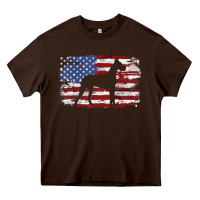 Chocolate Brown great dane vintage american flag t shirt Heavy Core Tee - linhVisuals