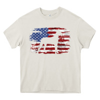 Cream great dane vintage american flag t shirt Heavy Core Tee - linhVisuals