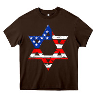 Chocolate Brown hanukah american flag star of david   jewish chanukah t shirt Heavy Core Tee - linhVisuals