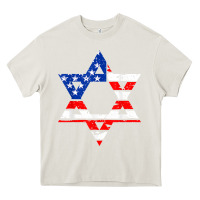 Cream hanukah american flag star of david   jewish chanukah t shirt Heavy Core Tee - linhVisuals