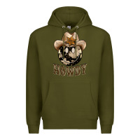 Army Green howdy smiley face Premium Hoodie - BarkalooDesign