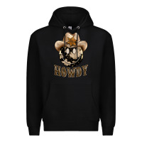 Black howdy smiley face Premium Hoodie - BarkalooDesign