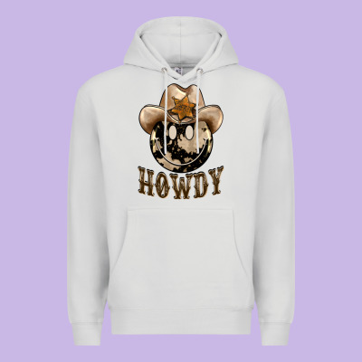 Howdy Smiley Face Premium Hoodie Designed By Barkaloodesign