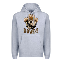 Heather Grey howdy smiley face Premium Hoodie - BarkalooDesign