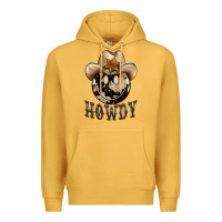 Mustard howdy smiley face Premium Hoodie - BarkalooDesign